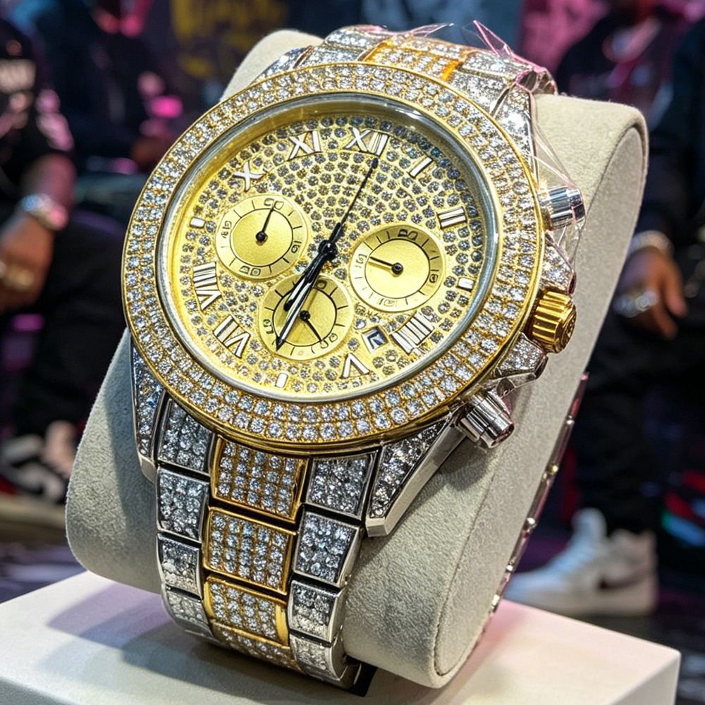 NO Logo Silver Gold Full Diamo - Luxury Watch And Jewelry Brand 评论和价格