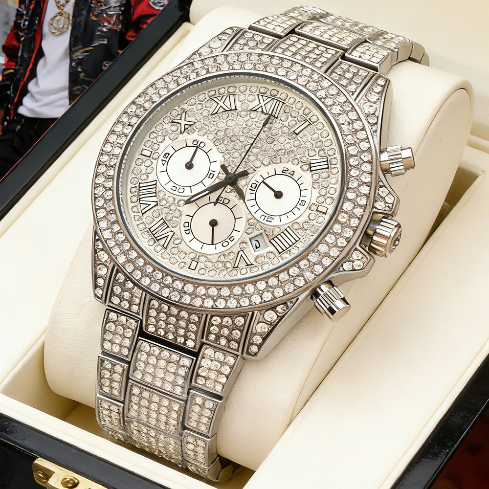 NO Logo Silver Gold Full Diamo - Luxury Watch And Jewelry Brand 评论和价格