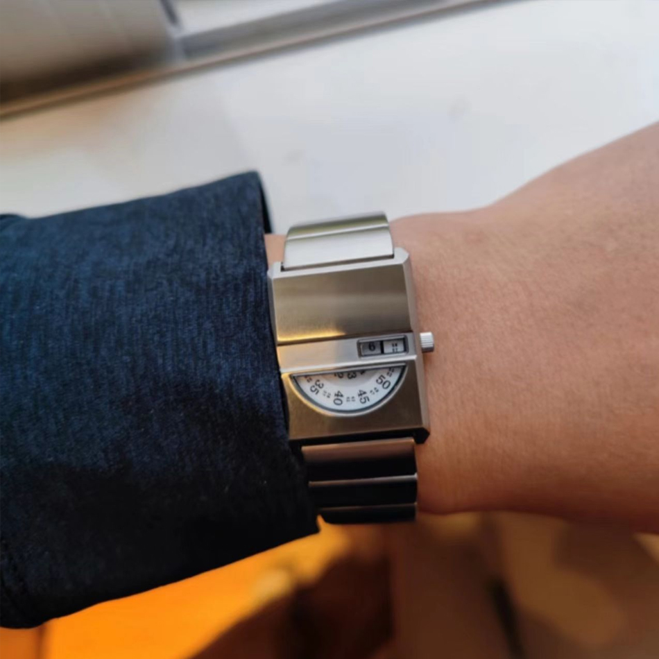 Men Square Sports Watch Stainl - Moonphase Complication Watch 评论和价格