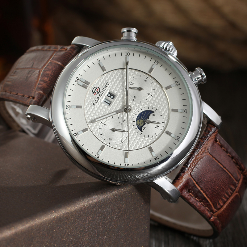 FORSINING Automatic Watch Mens - Moonphase Complication Watch 评论和价格