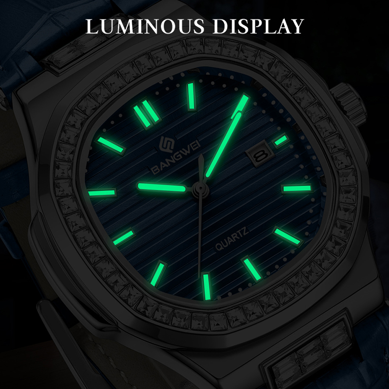 BANGWEI Top Brand Luxury Mens  - Luxury Watch Holder For Men 评论和价格