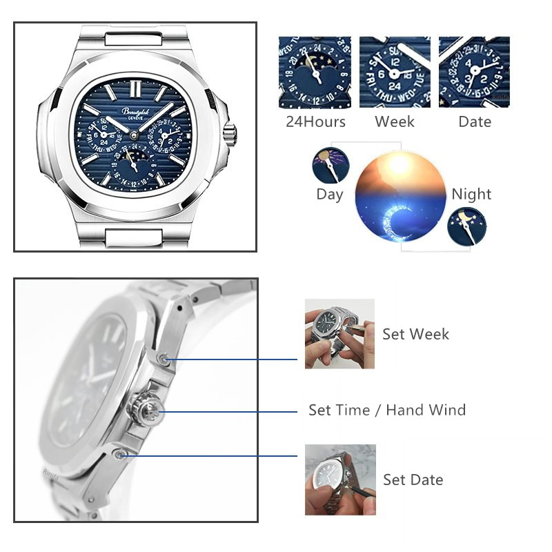 Switzerland Rinifa Multifuncti - Moonphase Complication Watch 评论和价格