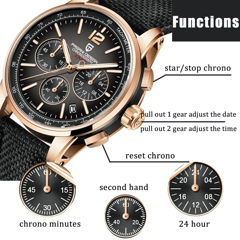 PAGANI DESIGN New Mens Watch 4 - Luxury Quartz Watch Brands 评论和价格