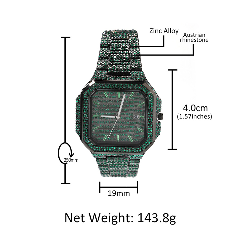 Hip Hop Mens Date Quartz Watch - Luxury Watch Gold And Black 评论和价格