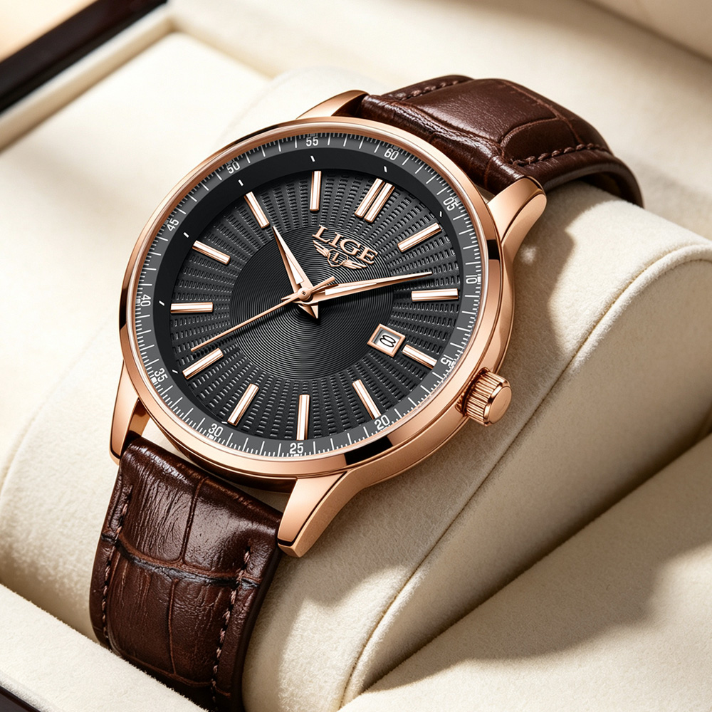 LIGE Top Brand Luxury Men's Wa - Luxury Watch Holder For Men 评论和价格